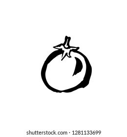 Tomato grunge icon. Vector illustration.
