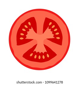 Tomato Half Slice Cross Section Flat Stock Vector (Royalty Free ...