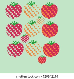 Tomato halftone pattern. Hand drawn.