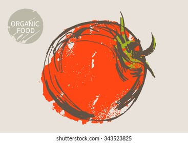 tomato hand draw sketch, vector 
