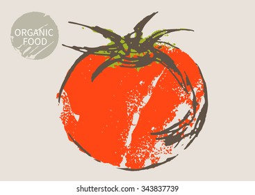 tomato hand draw sketch, vector