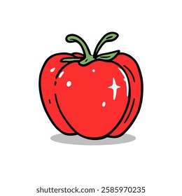 Tomato Hand drawn set of healthy food name doodles with lettering in vector. Vector Clip Art