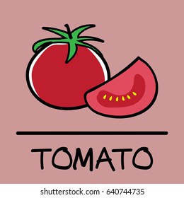 Tomato hand-drawn style, drawing, hand drawn, illustration.