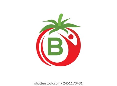 Tomato Human with latter B logo template