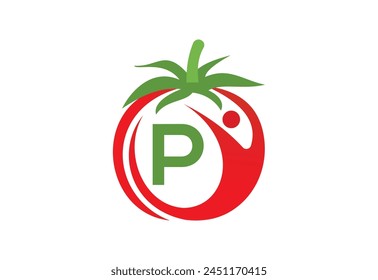 Tomato Humano con Plantilla del logotipo de P