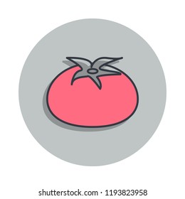 a tomato icon in badge style. One of web collection icon can be used for UI, UX