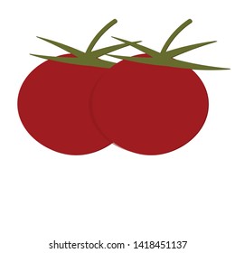 Tomato icon. Beautiful red colored two tomato vector designed for you.