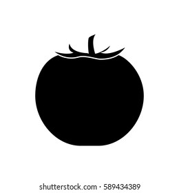 tomato icon. Black tomato.