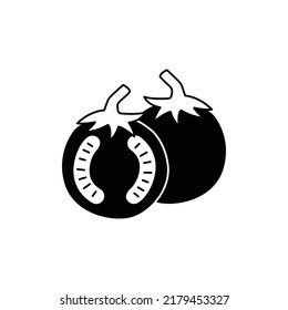 Tomatensymbol auf schwarz-weißem Hintergrund, gefüllt