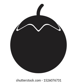 tomato icon black and isolated vector illustration