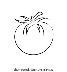 Tomato Icon Black and White Vector Illustration