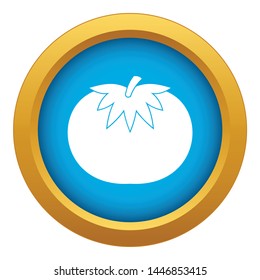 Tomato icon blue vector isolated on white background for any design