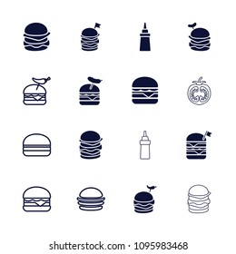 Tomato icon. collection of 16 tomato filled and outline icons such as ketchup, double burger with flag, burger with sausage. editable tomato icons for web and mobile.