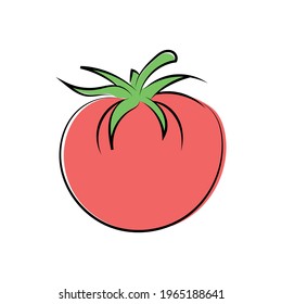 Tomato Icon Colored Vector Illustration