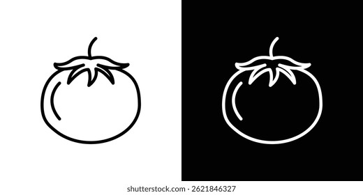 Icono de tomate concepto de trazo sobre fondo blanco