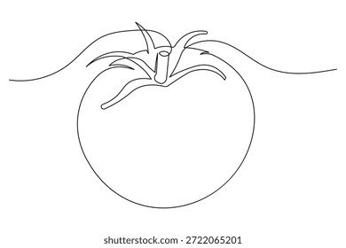 Icono de tomate continuo de una línea de dibujo estilo minimalista aislar contorno