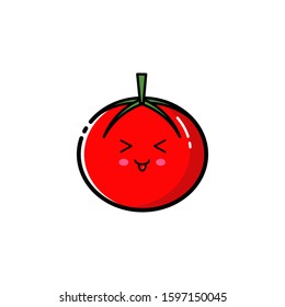 Tomato icon with a cute facial expression