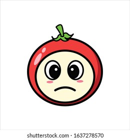tomato icon cute mascot character vector design