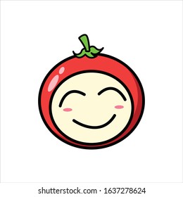 tomato icon cute mascot character vector design