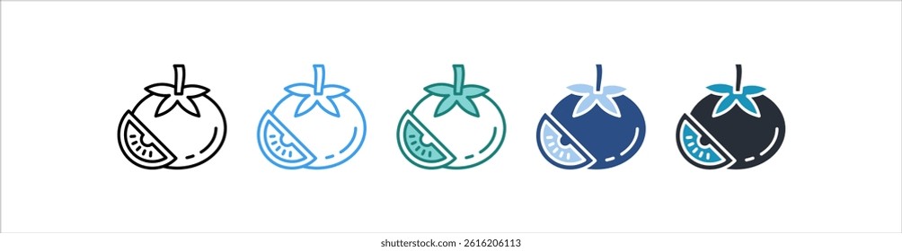 Tomato Icon In Different Style Vector