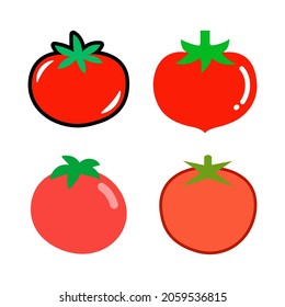Tomato icon emoji isolated vector illustration on white background