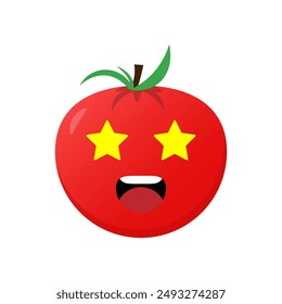 Tomato icon emoji vector illustration. Illustration tomato isolated on white backgrounds