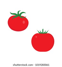 Tomato icon in flat style isolated vector illustration on white transparent background