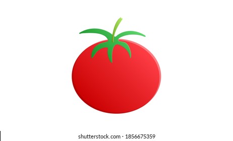 Tomato icon in flat style. Isolated object. Tomato logo. Vegetable from the farm. Organic food. Vector illustration.