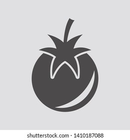 Tomato icon in flat style.Vector illustration.