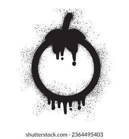 Tomato icon graffiti with black spray paint