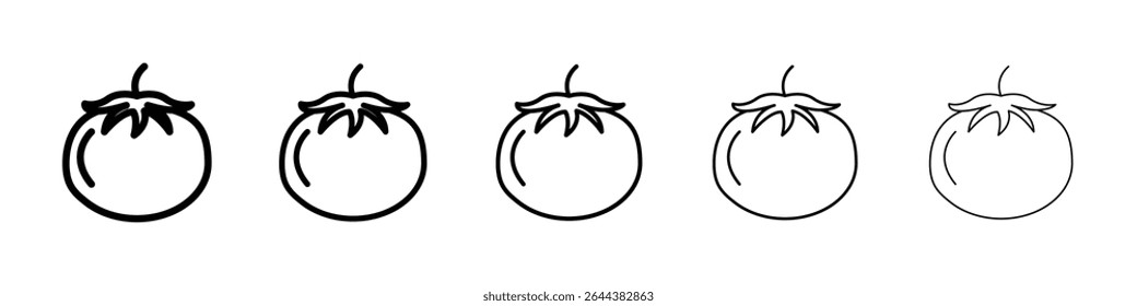 Tomatensymbol-Grafiksatz. trendige Strichlinienart