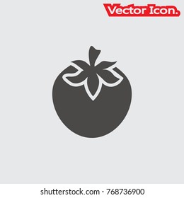 Tomato icon isolated sign symbol and flat style for app, web and digital design. Vector illustration.