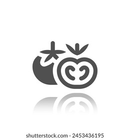 Tomato Icon, Isolated, Vector Illustration