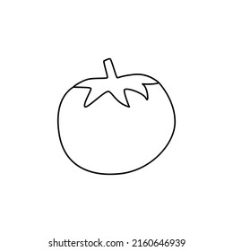 tomato icon in line style icon, isolated on white background