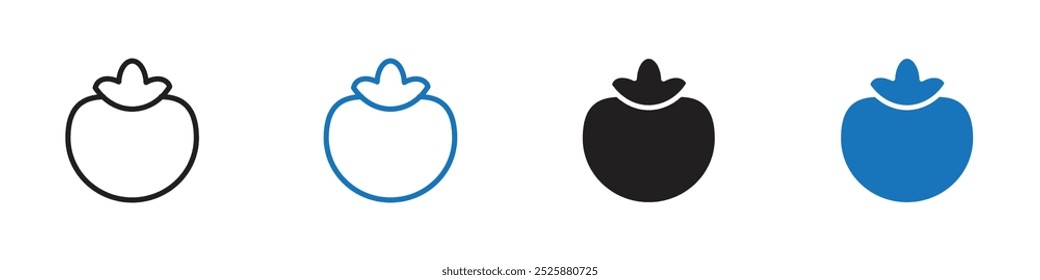 Conjunto de gráficos lineales de iconos de tomate Vector en negro