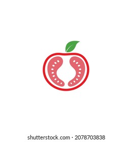 Tomato icon logo design vector illustration template