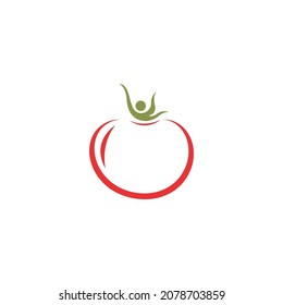 Plantilla de ilustración vectorial del logotipo del icono del tomate