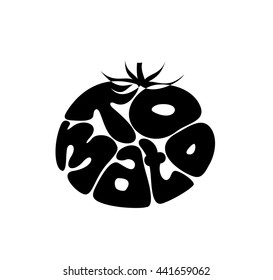Tomato icon. Logo. Lettering. Vector design.
