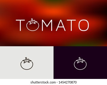 Tomato icon, logo. monoline concept