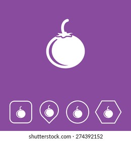 Tomato Icon on Flat UI Colors with Different Shapes. Eps-10.