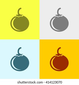Tomato Icon on Four Different Backgrounds. Eps-10.