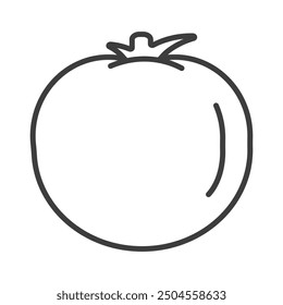 Tomato icon outline. Isolated in white.