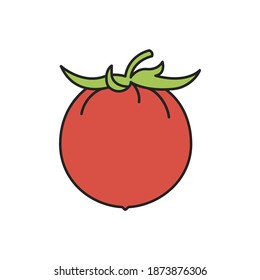 Tomate, Ikone beliebtes Gemüse. Einfache Vektorgrafik, gefüllte Umrisse.