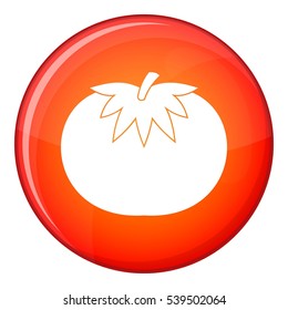 Tomato icon in red circle isolated on white background vector illustration