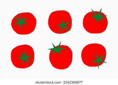 tomato icon set. red tomato vector illustration