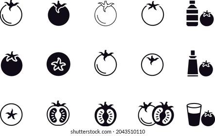 Tomato icon set vector design 