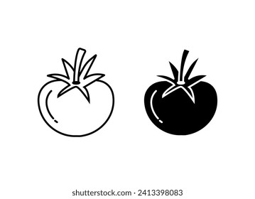 Tomatensymbol-Set. Vektorgrafik