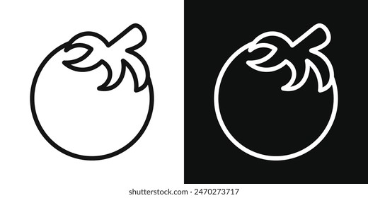 Tomato icon set. Tomato vegetable vector icon in tomato plant sign.
