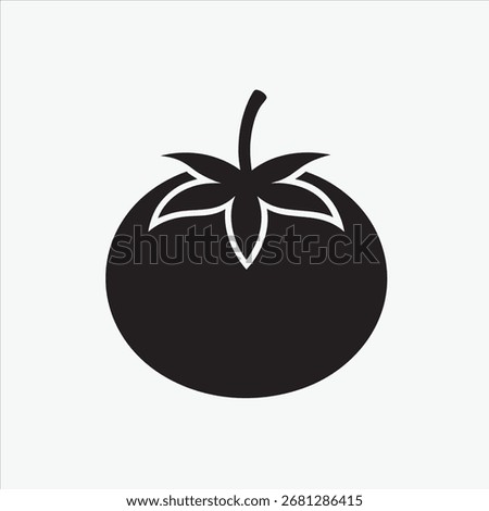 tomato icon silhoutte vector style with white background