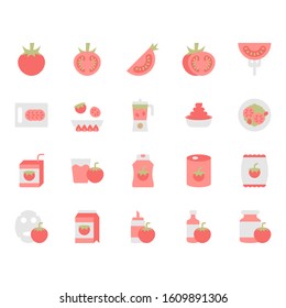 Tomato icon and symbol set in flat design